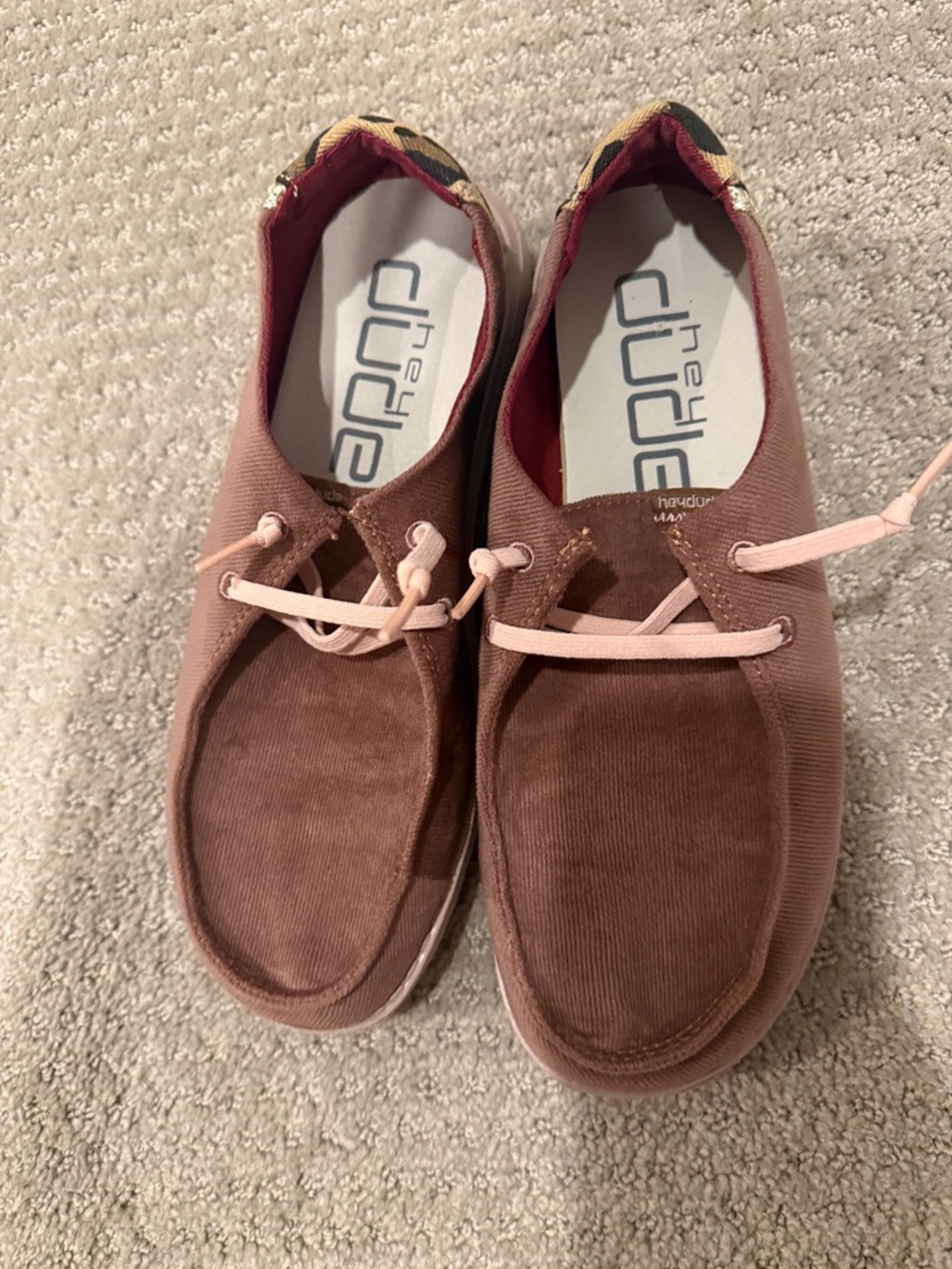Hey Dude Wendy corduroy antique rose. Practically brand new w/o tags.